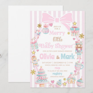 Kerst kerstcadeau baby shower uitnodiging. kaart