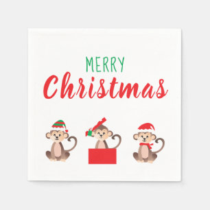 Kerst-kerstcadeaus Oerwoud-aap Servet