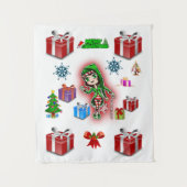 Kerst kerstfeest Elf Wandkleed (Voorkant)