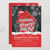 Kerst kerstfeest met hippe kop kaart (Voorkant / Achterkant)