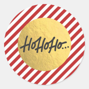KERST KERSTFEEST RODE STREPEN GOUD FOLIE RONDE STICKER