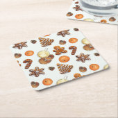 Kerst-kerstfeest Vierkante Kartonnen Onderzetter (Schuin)