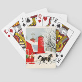 kerst-kerstfeestdag, retro vintage pokerkaarten (Achterkant)