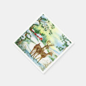 kerst-kerstfeestdag, retro vintage servet (Hoek)