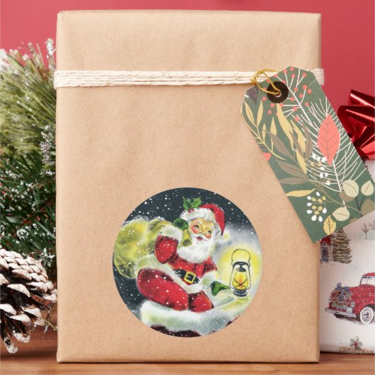 kerst kerstfeestdag ronde sticker (Feestdagen)