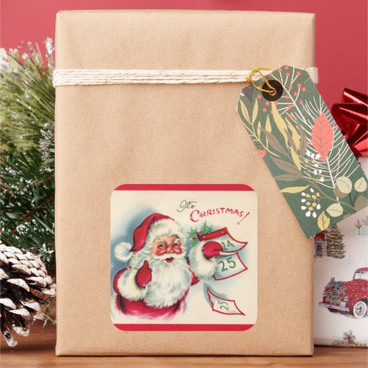 kerst kerstfeestdag vierkante sticker (Feestdagen)