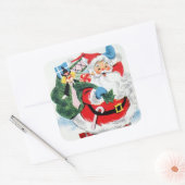 kerst-kerstfeestdag vierkante sticker (Envelop)