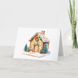 Kerst Kersthuis van Gemberkoek Bedankkaart