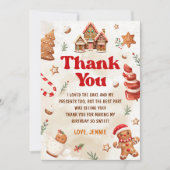 Kerst Kersthuis Verjaardag Bedankkaart (Voorkant)