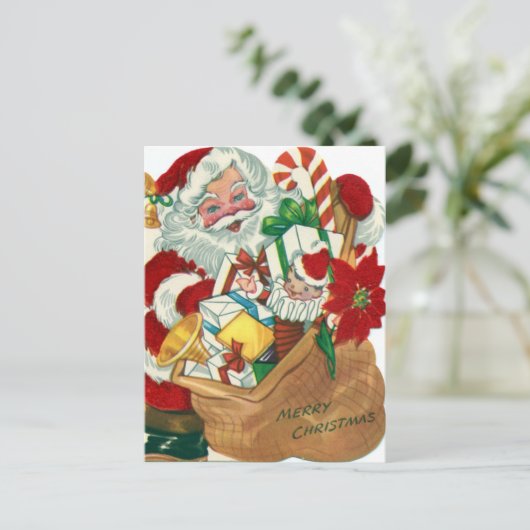 kerst kerstkerstkerstman feestdagenkaart (Staand voorkant)