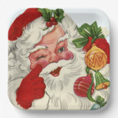 kerst kerstkerstkerstman papieren bordje (Voorkant)