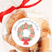 Kerst Kerstkrans Koekjes Uitwisseling Ronde Sticker