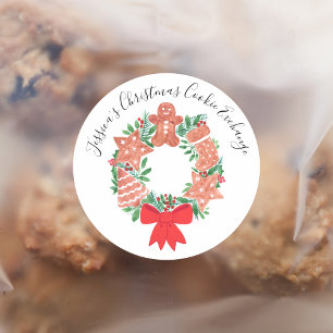 Kerst Kerstkrans Koekjes Uitwisseling  Ronde Sticker