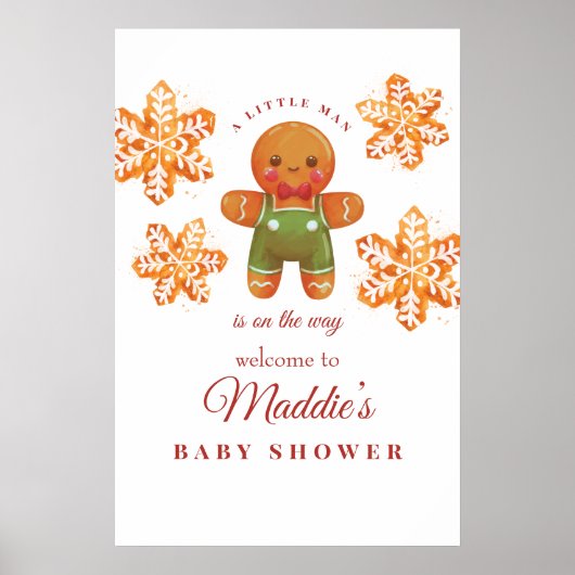 Kerst-kerstman Baby shower Welkomstteken Poster (Voorkant)