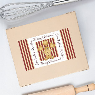 Kerst Kerstmannetje van het Huis Merklabel Verpakk Rechthoekige Sticker