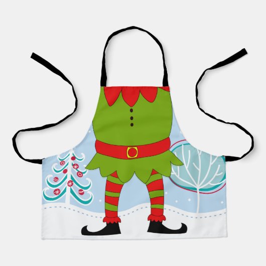 Kerst Kerstman's Elf Body Legs Schort (Voorkant)