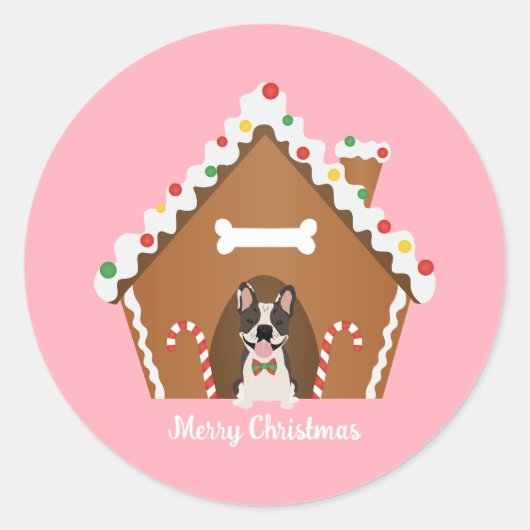 Kerst-kerstontbijtkoek Ronde Sticker (Voorkant)