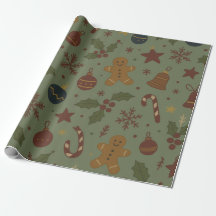 Kerst kerstpapier van gemberkoek