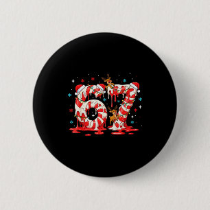 Kerst Kerststok 67 Meme Zes Zeven Grappige Jongens Ronde Button 5,7 Cm