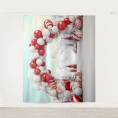 Kerst Kerststok Ballonboog Wandkleed (Voorkant)