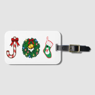 Kerst Kerststok Belletjes krans Sneeuwman Sock JOY Bagagelabel