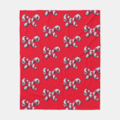 Kerst Kerststok Fleece Deken (Voorkant)
