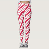 Kerst Kerststok Gestreepte Leggings (Voorkant)