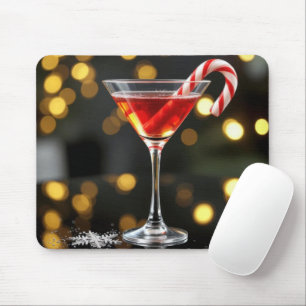 Kerst Kerststok in een Rode Cocktail Muismat