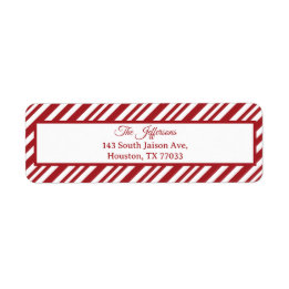 Kerst Kerststok Strepen Retouradres Label