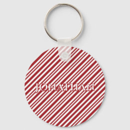 Kerst Kerststok Strepen sleutelhanger