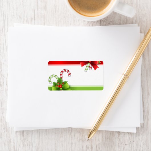 Kerst Kerststokken Adreslabels Etiket (Insitu)