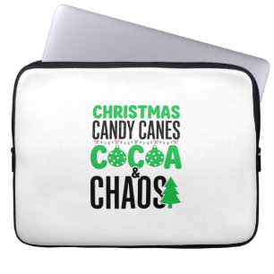 Kerst Kerststokken Cacao Chaos Design Laptop Sleeve