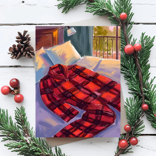 Kerst kersttrui Rood Rutig Feestdagenkaart