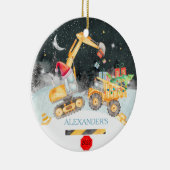 Kerst-kerstversiering graafmachine keramisch ornament (Rechts)