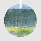 Kerst-kerstversiering in een vreedzaam landschap ornament (achterkant)