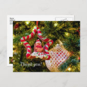 Kerst-kerstversiering in Gingerbrood Dank u Briefk Briefkaart (Voorkant / Achterkant)