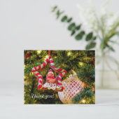 Kerst-kerstversiering in Gingerbrood Dank u Briefk Briefkaart (Staand voorkant)