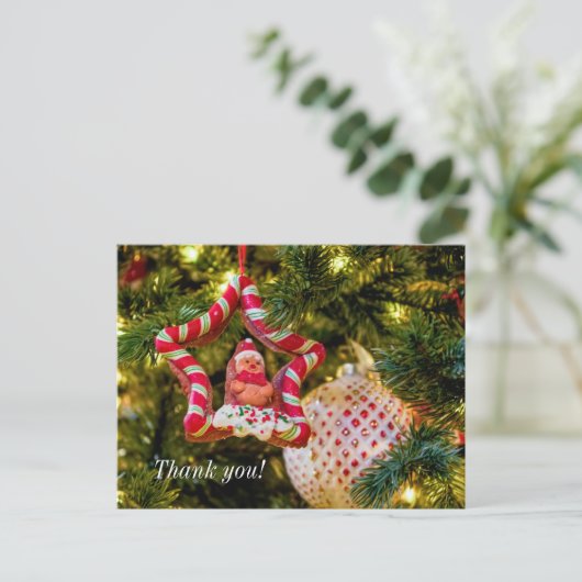 Kerst-kerstversiering in Gingerbrood Dank u Briefk Briefkaart (Staand voorkant)