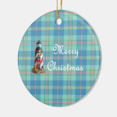 Kerst-kerstversiering van de kustvuurtoren keramisch ornament (Links)