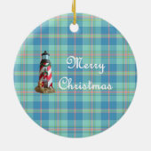 Kerst-kerstversiering van de kustvuurtoren keramisch ornament (Achterkant)