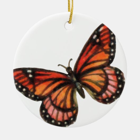 Kerst-kerstversiering van Monarch Butterfly Keramisch Ornament (Voorkant)