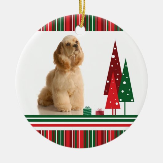 Kerst-kerstversiering voor Cocker Spanial Keramisch Ornament (Voorkant)