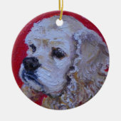 Kerst-kerstversiering voor Cocker Spaniel Keramisch Ornament (Voorkant)