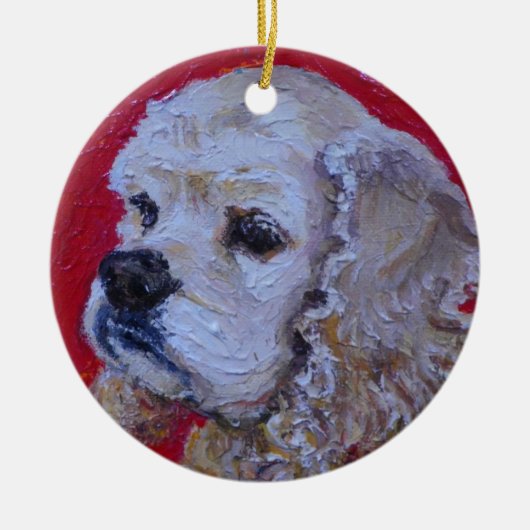 Kerst-kerstversiering voor Cocker Spaniel Keramisch Ornament (Voorkant)