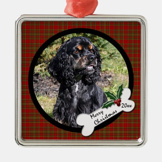 Kerst-kerstversiering voor Cocker Spaniel Metalen Ornament (Voorkant)