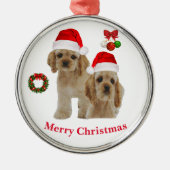 Kerst-kerstversiering voor Cockerspaniel Metalen Ornament (Voorkant)