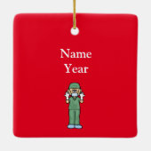 Kerst-kerstversiering voor mannelijke chirurg keramisch ornament (Achterkant)