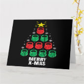 Kerst Kettlebells Kerstboom Vakantie Workout Kaart (Gele Bloem)