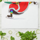 Kerst Keuken Handdoek Santa Claus met Gift (Gevouwen)