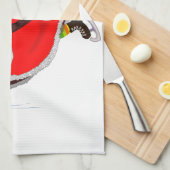 Kerst Keuken Handdoek Santa Claus met Gift (Quarter Fold)